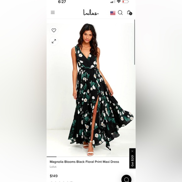 NWOT Lulus magnolia blooms floral maxi dress - Picture 10 of 11